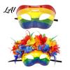 Maschera Floreale Mascherata Mardi Gras per Uomini Donne Colorata Arcobaleno Piumata Carnevale Veneziano Festa di Ballo Carnevale Halloween Cosplay Costume