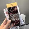 Capa de Silicone para Celular Olhos de Gato com Flor Para IPhone 17 Air 16 15 14 13 12 11 Pro Max 16E 14 Plus Capa Protetora à Prova de Choque