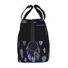 Black Dreamcatcher Print Lunch Box Waterproof Thermal Cooler Food Insulated Lunch Bag Kids for Kids Portable Picnic Tote Bags