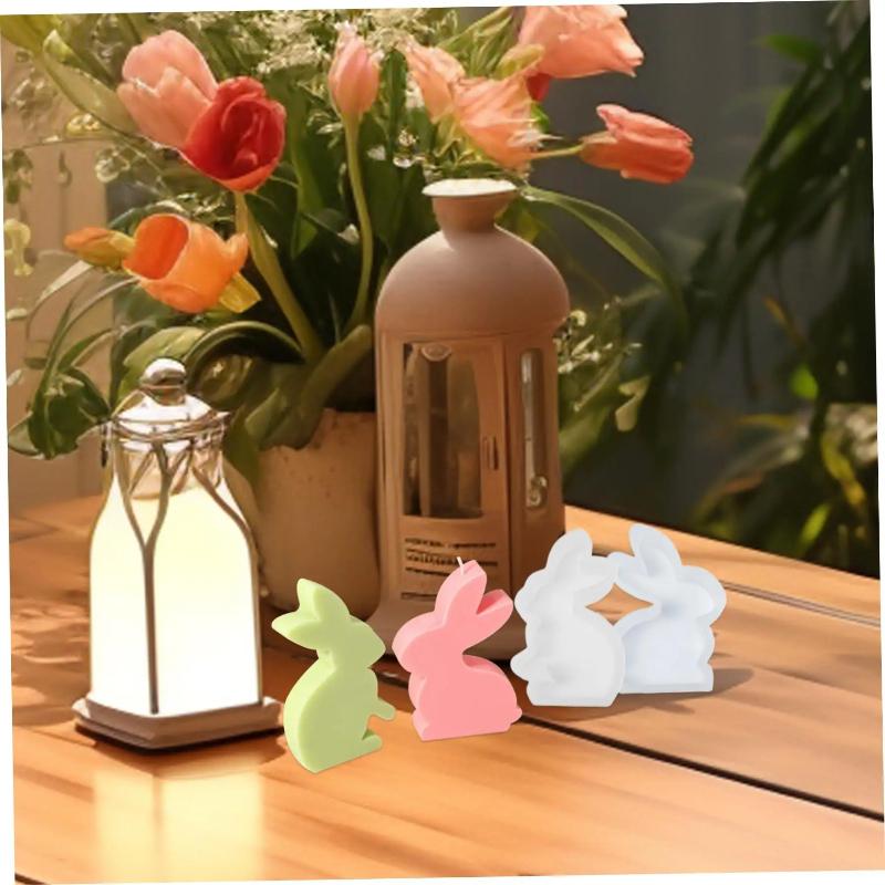 Easter Candle Molds Cute Rabbit Jelly Mould, Non-Stick Easter Fondant Molds, Reusable DIY Silicone Bunny Mold For Fondant Soap