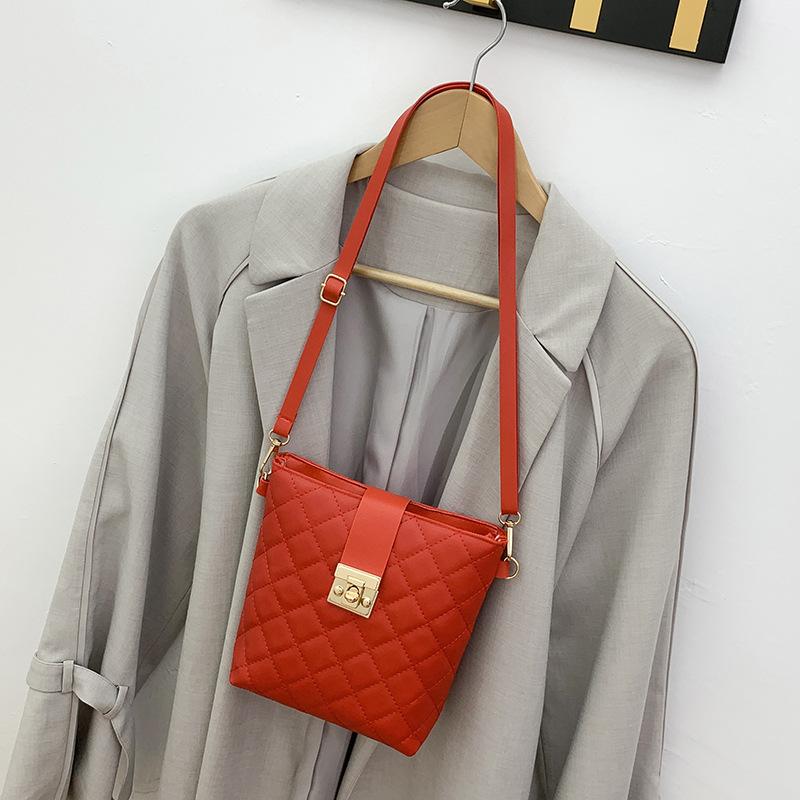 Cozy Up Ling Grid Pattern Bag Casual Women's Small Bag Minimalist Bucket Shoulder Bag