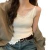 Lace V-Neck Women's Knitted Camisole: 2025 Autumn/Winter Trendy Layered Vest Design.