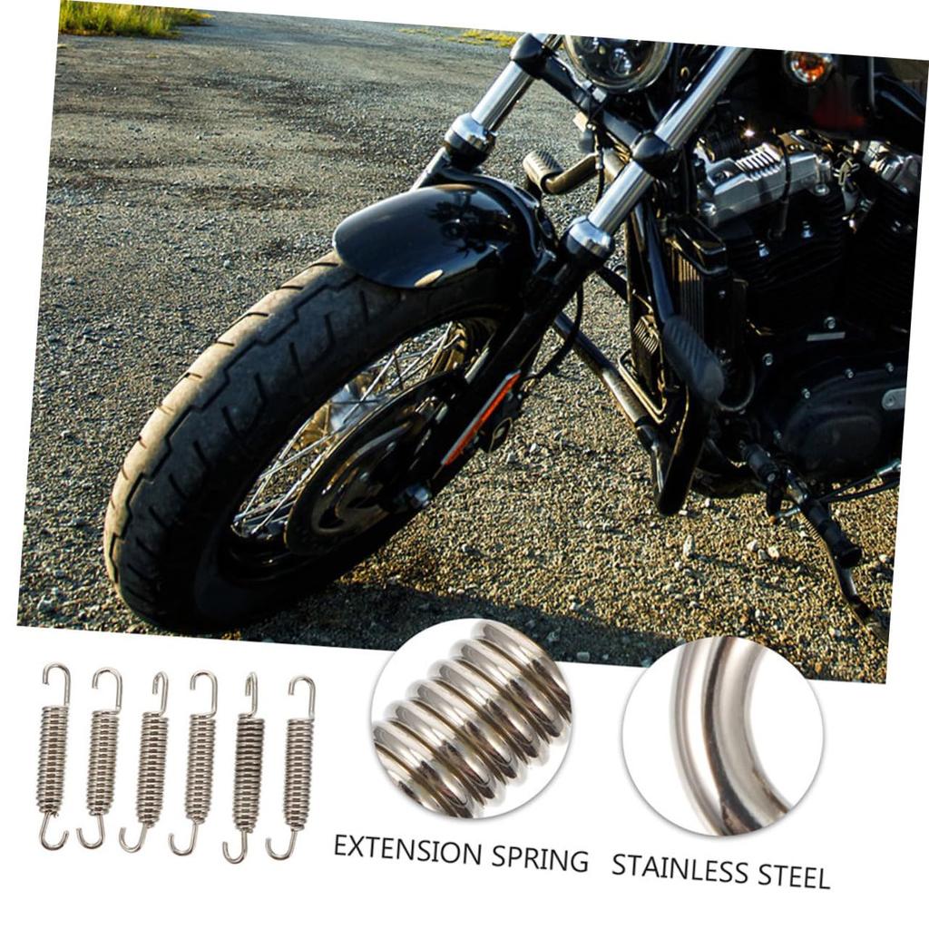 ZUNOXAZ 8pcs Motorcycle Stainless Steel Exhaust Pipe Spring Muffler Replacement