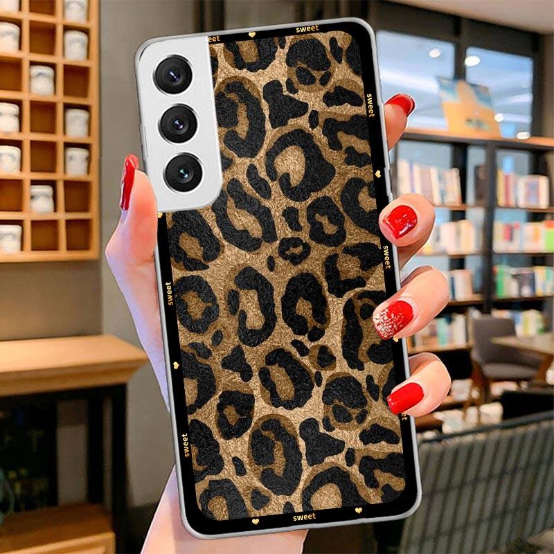 Animal Leopard Print Cover Phone Case For Samsung Galaxy S26 S25 Edge S24 Ultra S23 S22 Plus S21 S20 FE Soft Fundas Shell Galaxy
