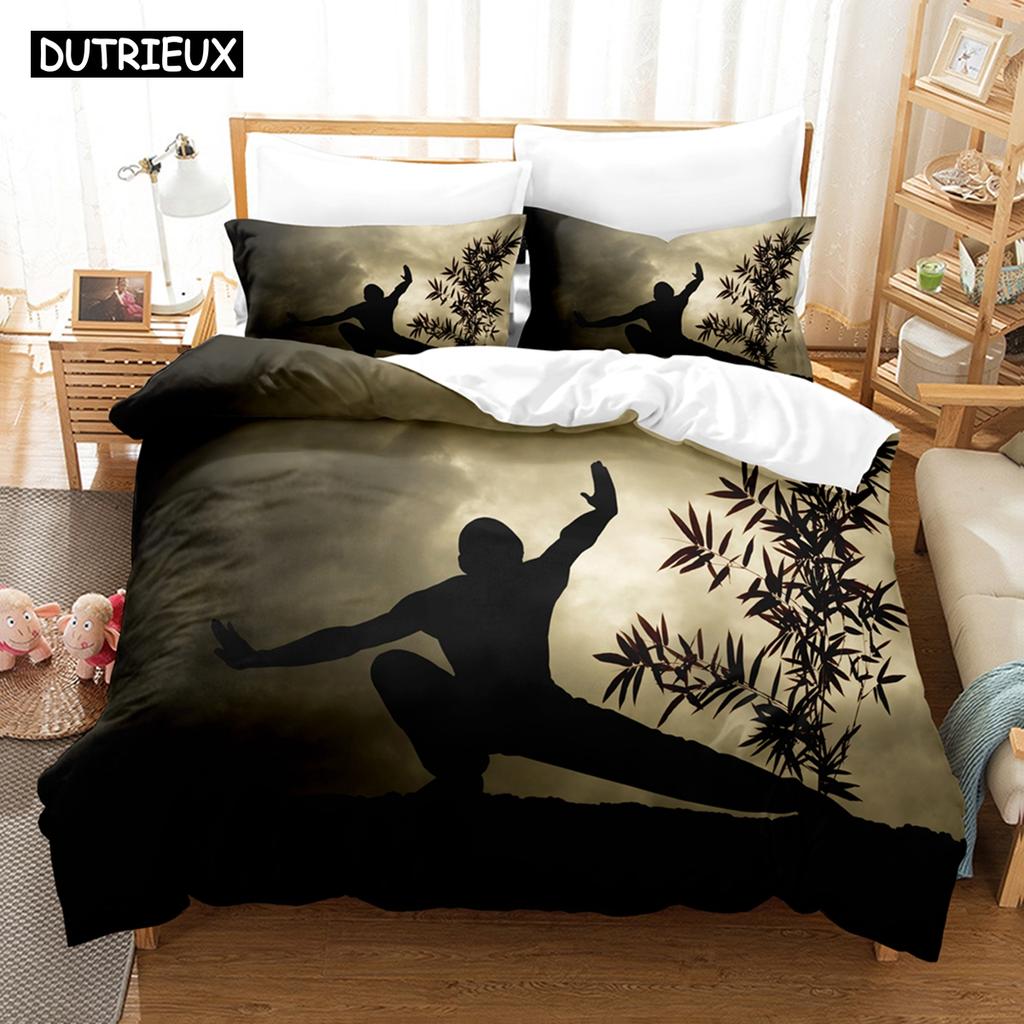 3D Chinese Kung Fu Bedding Sets Duvet Cover Set With Pillowcase Twin Full Queen King Bedclothes Bed Linen