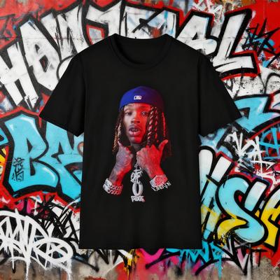 2025 Sommer King Von Muster T-Shirt, Retro Hip-Hop Rap T-Shirt, Reine Baumwolle Bedrucktes Street Fashion Trendiges Freizeit T-Shirt