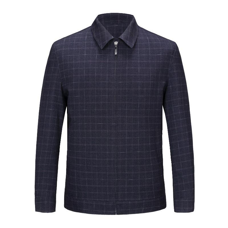 Fashionable Autumn New Men's Wool Jacket Men's Middle-aged and Elderly Dad's Plaid Jacket Coat