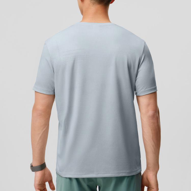 Saucony Solid Color Letter Round Neck Loose Short Sleeve T-Shirt Men Tops Light-Gray-Green SC2249076B-PR97