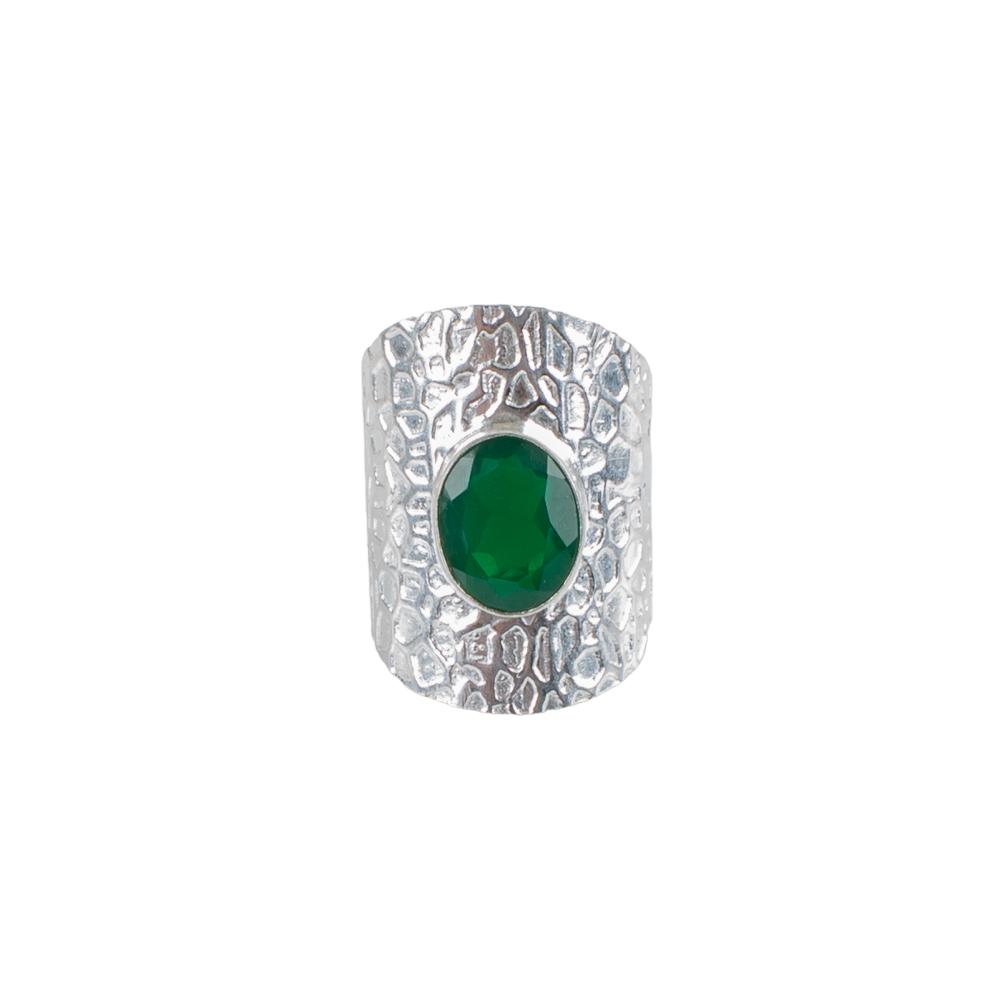 Dainty Green Onyx Gemstone 925 Sterling Silver Handmade Jewelry Oval Shape Ring RR-17-8