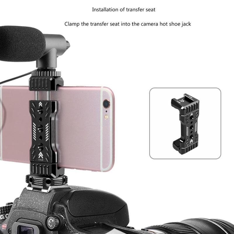 Cold Shoe Mount Adapter 1/4" Screw Thread Cold Shoe Flashing Stand Adapter for DSLR Camera Rig Camera Flashing Shoe Mounts