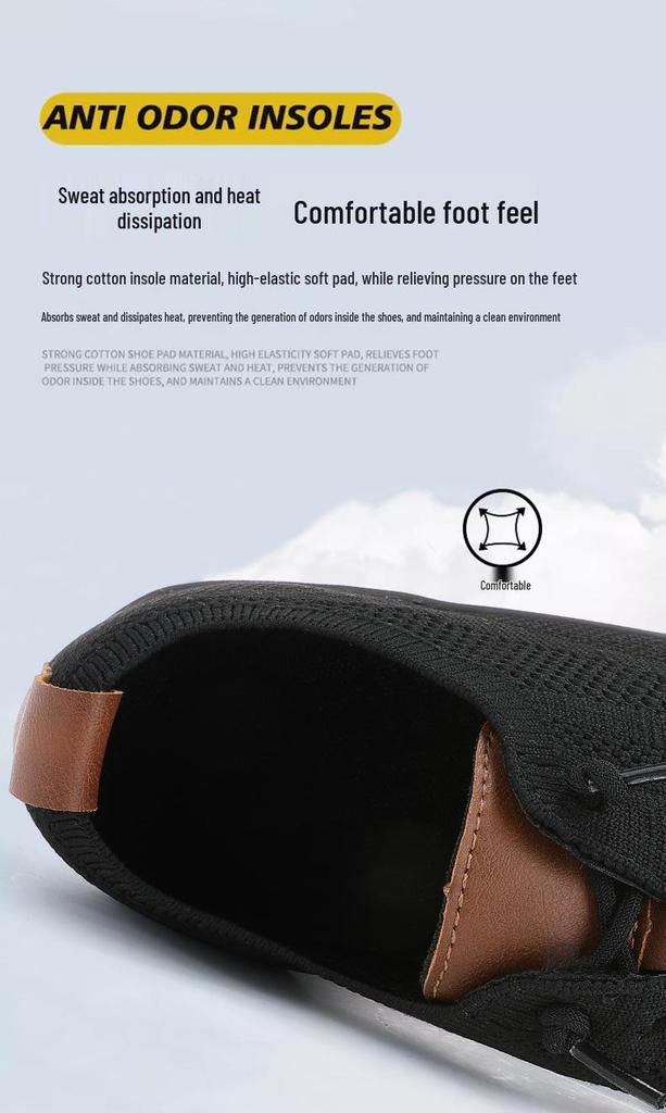 Men’s Breathable Flyknit Shoes - Lightweight, Soft Sole for Spring & Autumn, Available In Multiple Colors