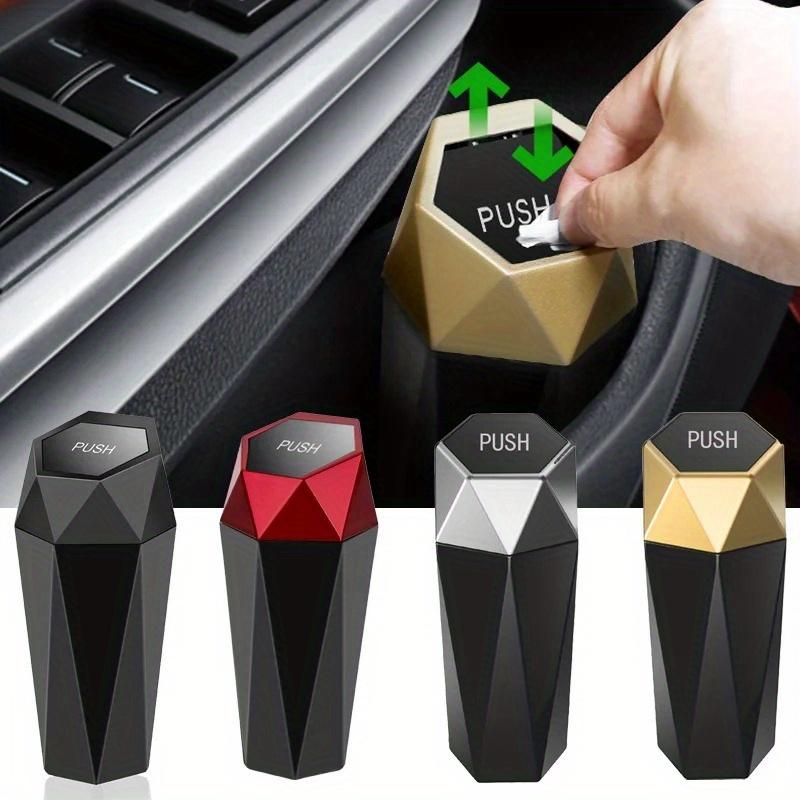 Mini Car Trash Can Portable Dustbin with Lid Leak-proof Auto Trash Bin for Automotive Home Bedroom Office Garbage Storage Box