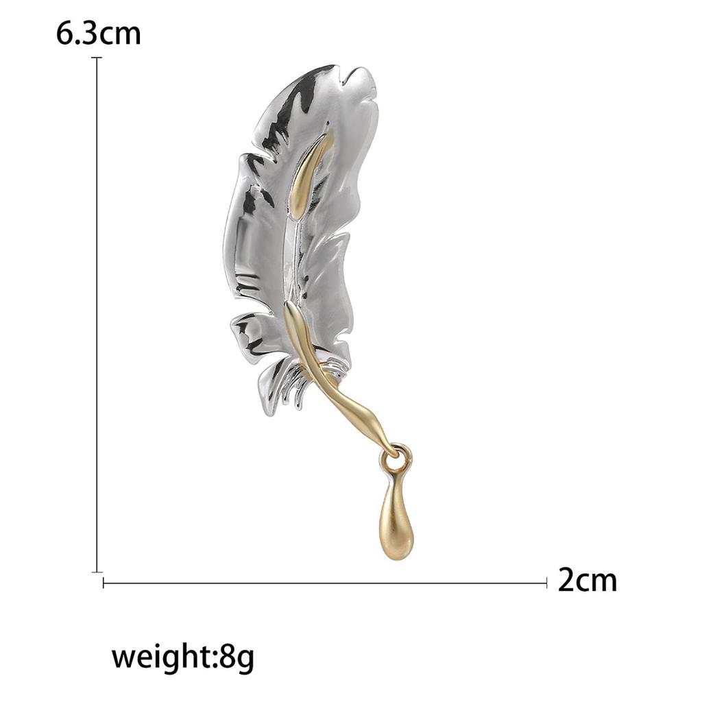 Fashion Personalized Design Feather Brooch, The Same Temperament Suit Pin Jewelry For Men And Women