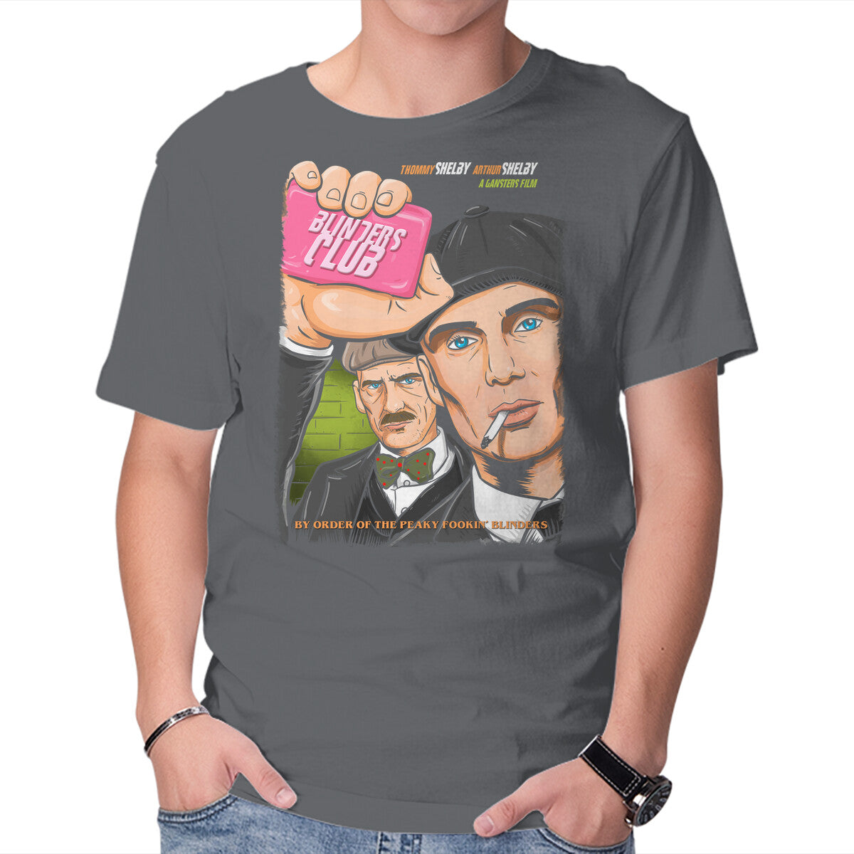 Unisex Crew Neck T-Shirt Blinders Club Graphic Short Sleeve Casual Tee XXXL
