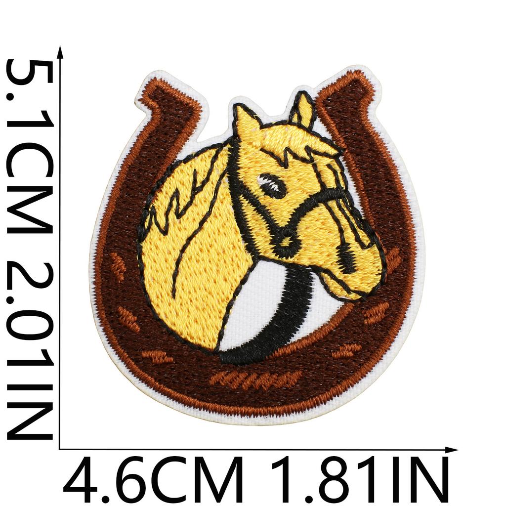 52 Pezzi Stoffa Ricamata Mista Tema Western Denim Adesivo Stile Punk Teschio Patch Adesivo Decorazione Vestiti Cactus