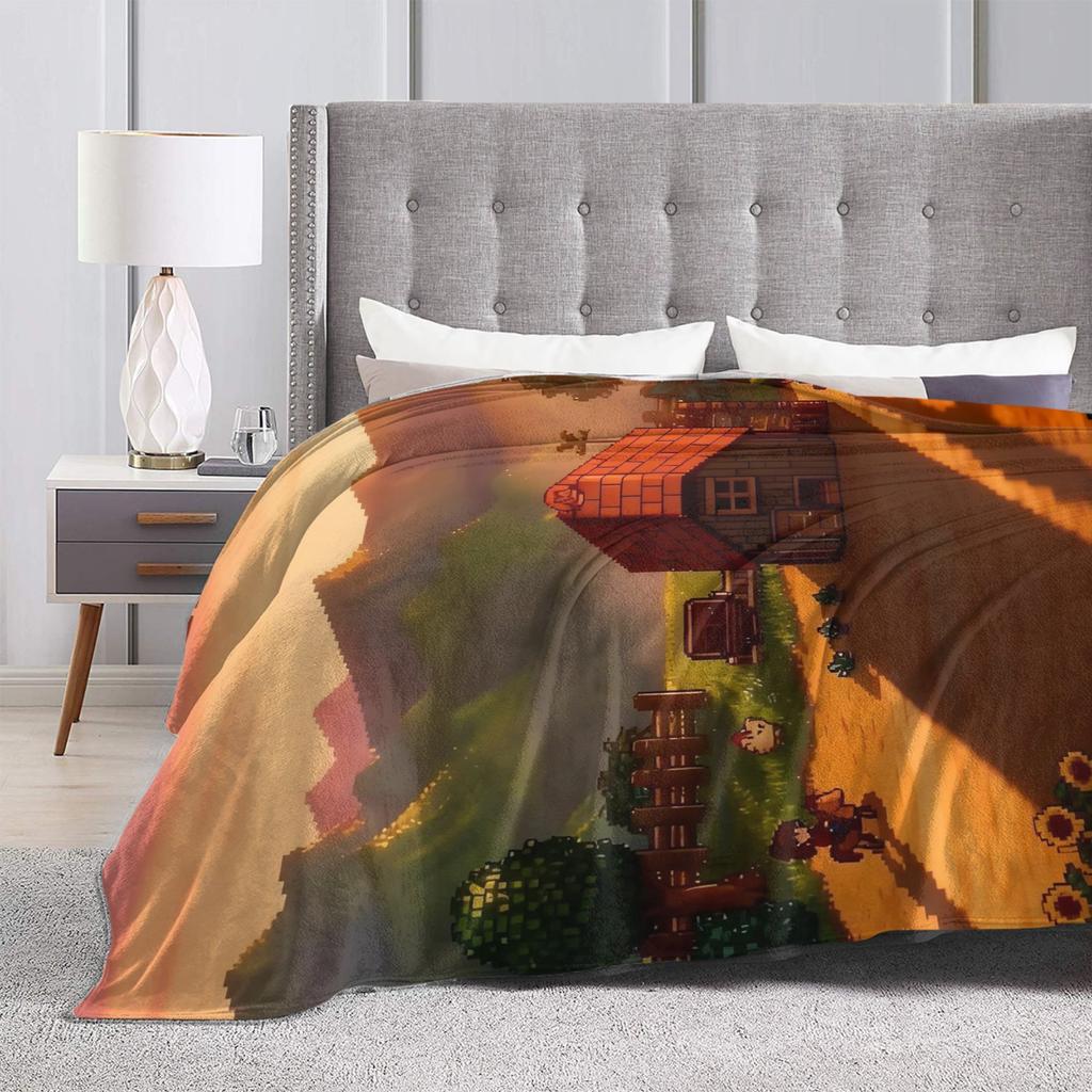 Stardew Valley Animals Chicken Blankets  Travel Office Flannel Throw Blanket For Living Room Warm Custom DIY Quality Bedspread