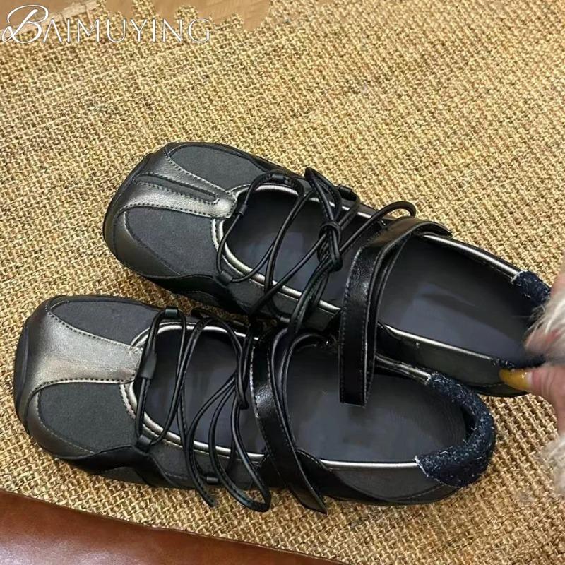 Square Toe Marie Janes Shoes Women Flat Sandals Ballet 2025 Trend Summer Sport Casual Sneaker Shoes Shallow Loafers Zapatillas