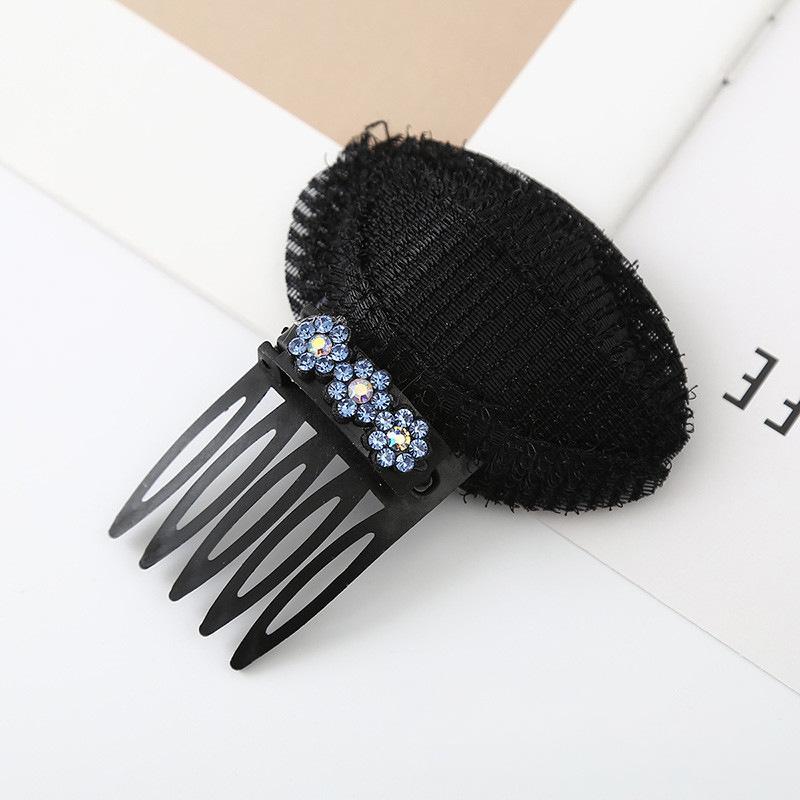 

Height-enhancing Invisible Pad with Crystal-studded Floral Comb for The Crown of The Head Blue diamond