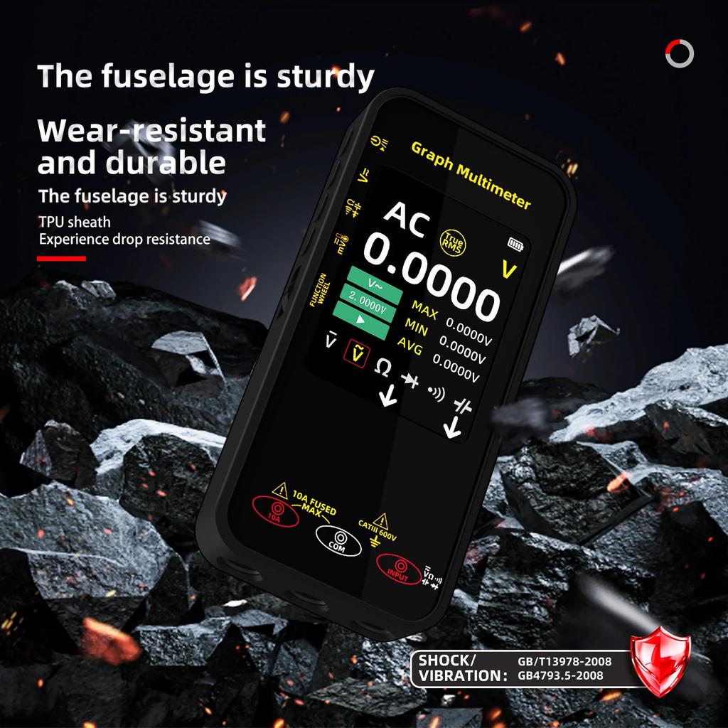 BSIDE Intelligent Digital Multimeter, Voltage Waveform Recording, Temperature Testing, Current, Screen Can Rotated For Display