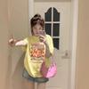 Yellow Pure Cotton Short-sleeve T-shirt for Women, New Summer Dopamine Loose Design, Niche Half-sleeve Shirt Top, Instagram