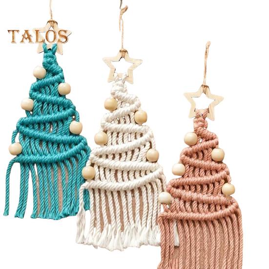 

Набор для самостоятельного изготовления рождественской елки в стиле макраме, набор для плетения из хлопковой веревки, набор для ручного вязания в стиле бохо с кисточками для начинающих D