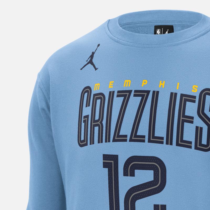 Jordan Ja Morant Memphis Grizzlies Fleece Sweatshirt Men Tops Light-Blue DZ0610-422