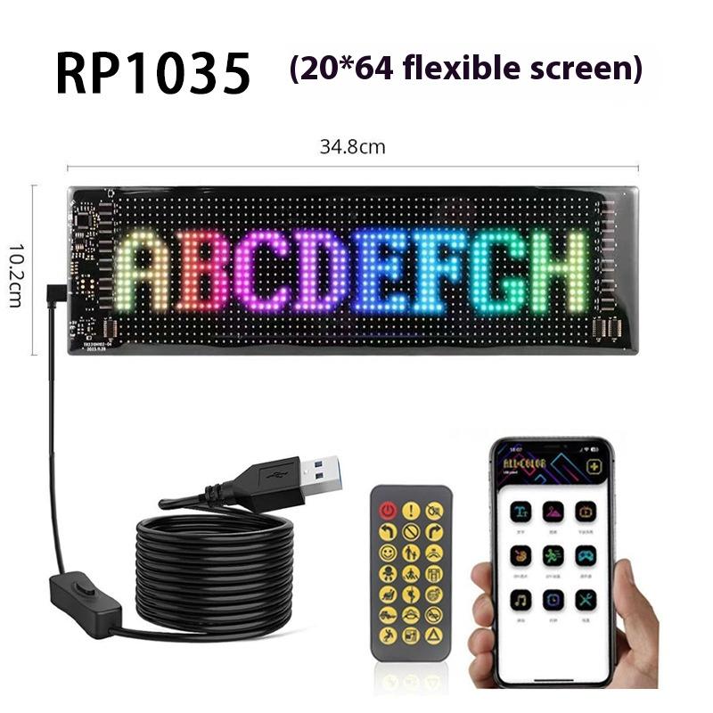 Devil's Eye LED Matrix Pixel Panel Car Windshield Screen USB Plug-in App DIY Control Flexible Scrolling Text Animation Display