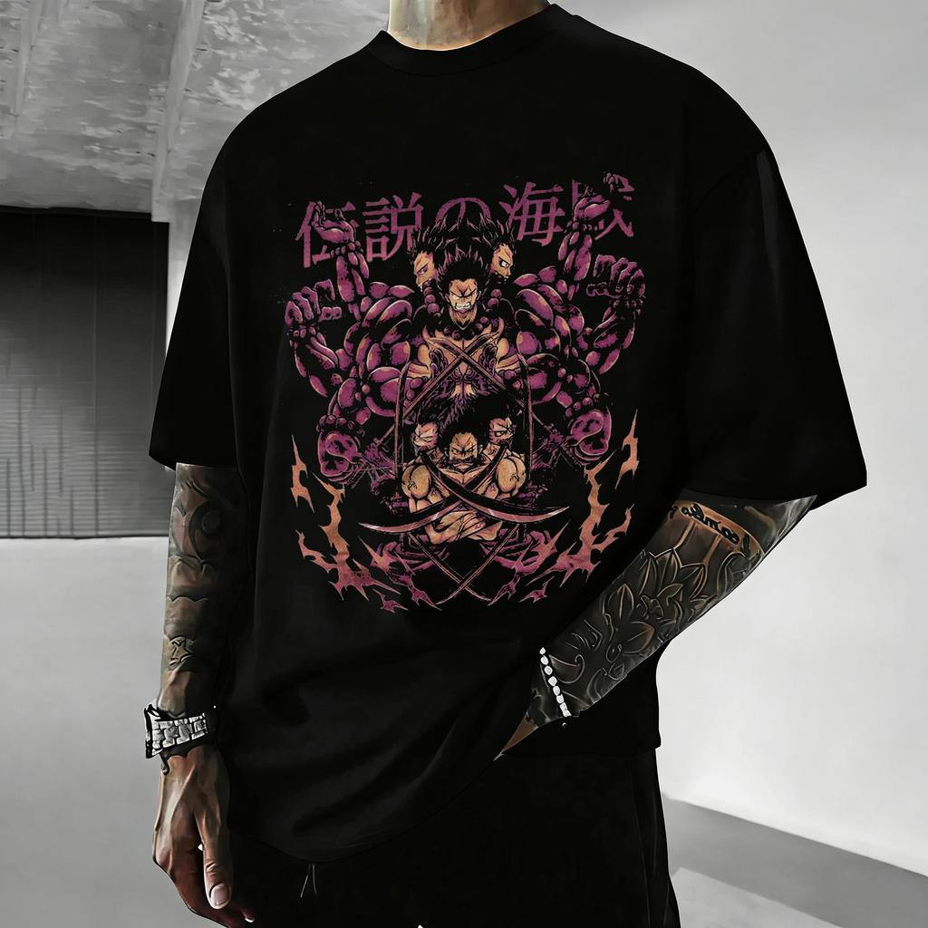 One Piece Anime Luffy Gear5 Print T Shirt Unisex Unisex Cotton Short Sleeve Summer Y2k Graphic Tee Casual Streetwear Oversized Tops