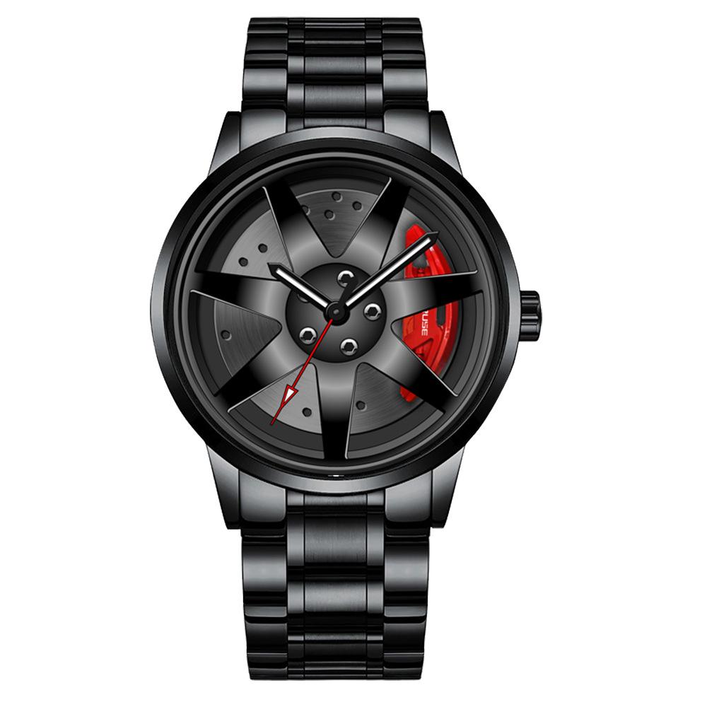 Boruse Wheel Caliper Watch Fashion Men'S Watch Women'S Steel Belt Waterproof Quartz Movement