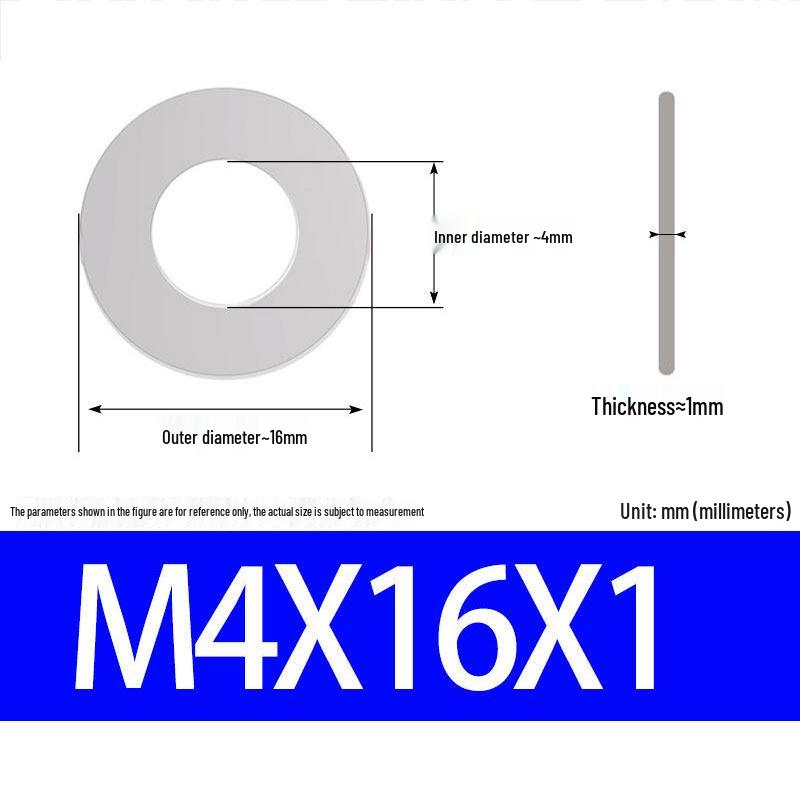 304 Stainless Steel Ultra-Thin Flat Washer, Thickness: 0.1/0.2/0.3/0.4/0.5 Mm, Sizes M1-M8