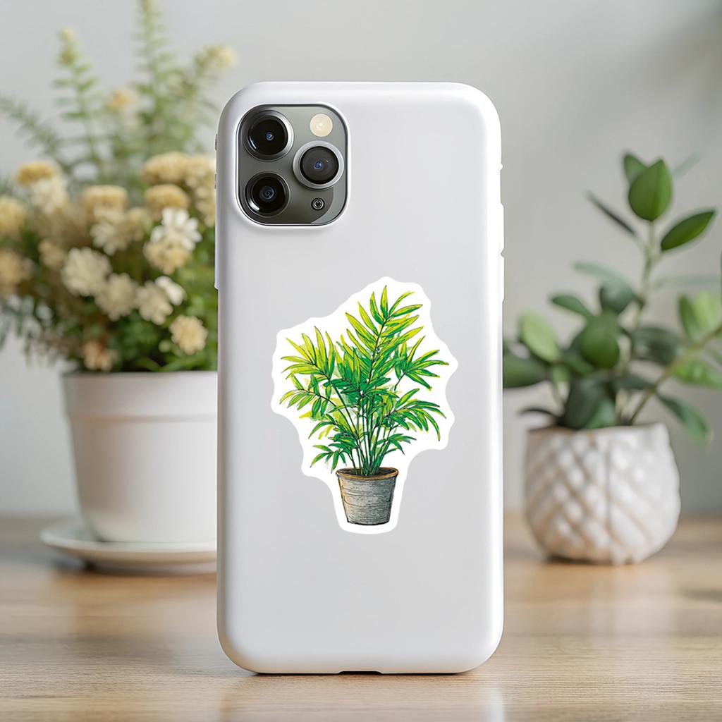 50Pcs Waterproof Plant Stickers for Cups Phone Cases Decoration Creative PVC Decals