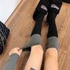 Damen Frühling und Herbst Reine Farbe Passende Farbe Zeigen Dünne Bein Socken