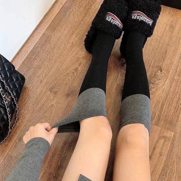 Damen Frühling und Herbst Reine Farbe Passende Farbe Zeigen Dünne Bein Socken