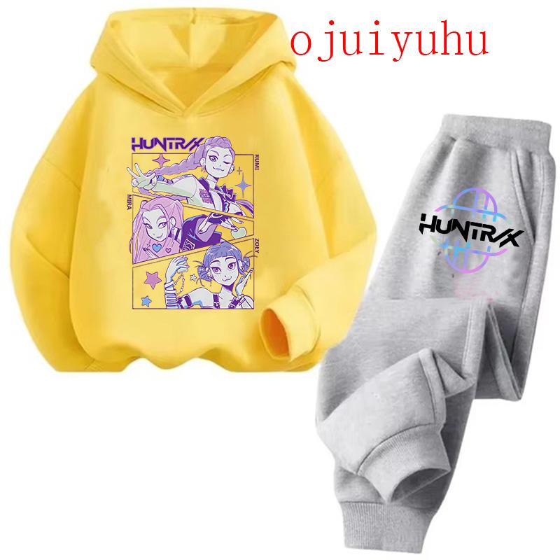 Sets Kinder Hoodies Kpop Dämonenjäger Kawaii Pullover Sweatshirt Anime Trainingsanzug Cartoon Mädchen Junge Kinder Herbst Freizeitkleidung