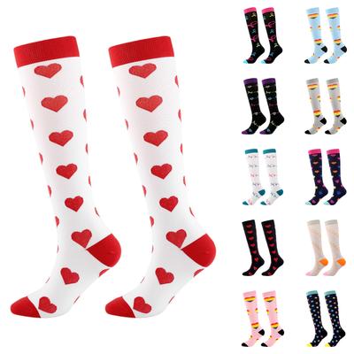 Heart-shaped Polka Dot Sports Compression Stockings