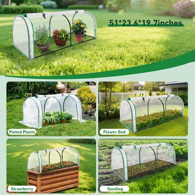 Mini Greenhouse Zipper Door Design Portable Greenhouse Cover Winters Raised Bed for Home Outdoor Garden Patio Small Plants