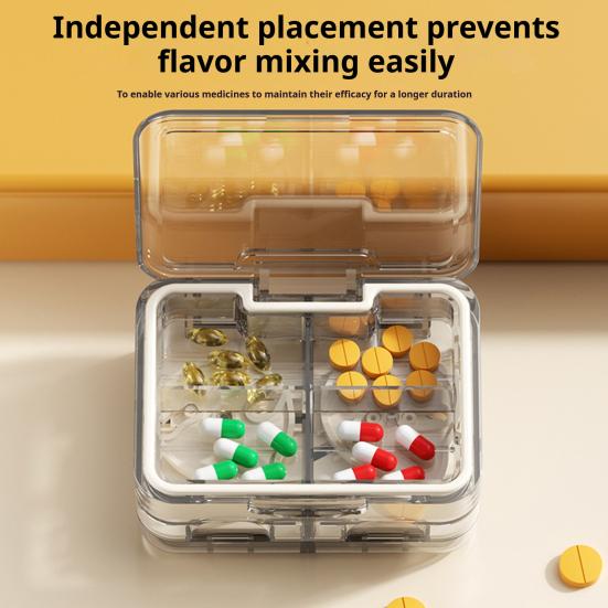 Multi-purpose Pill Cutter with Storage Compartment Double Layers Pill Splitter