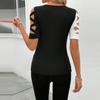 Women's Fashionable, Comfortable And Casual Temperament Lace Short-sleeved T-shirt Top