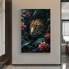 Tropical Animals Fantasy Poster Leopard In Jungle Canvas Painting Wall Prints Picture for Living Room Home Decor