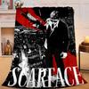 1PC Scarface: Urban Art Flannel Blanket Gift, Suitable for Both Men And Women, Soft Ideal for Beds And Sofa, Birthday Or Christmas Gift