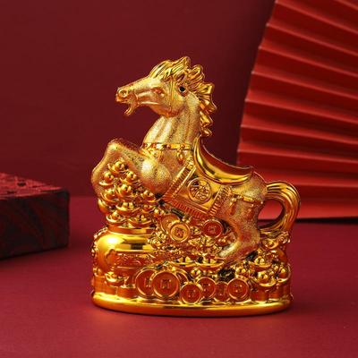 Kreative Pferdefigur Glücklich Traditionell Heimstatue Barren Kann gedreht werden Heimdekoration Büro-Desktop-Dekoration