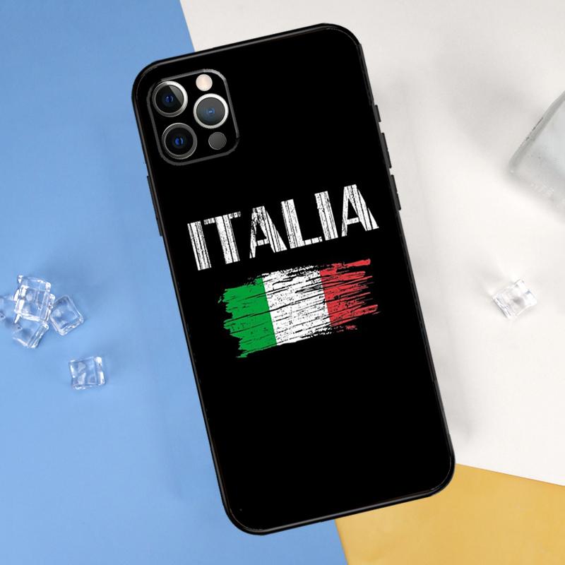 Italian Italy Flag Phone Case For iPhone 16 Pro 15 Pro 11 13 14 Pro Max 12 Mini XR 16 15 Plus 16e Cover Shell