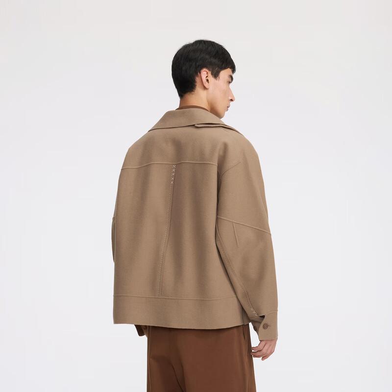 CROQUIS Men's 2024 Spring Wool Blend Loose Fit Lapel Short Jacket