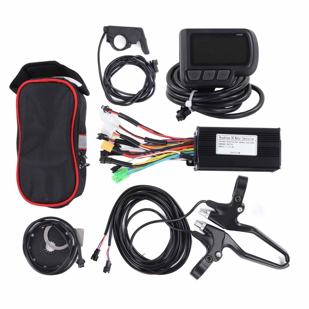 Bike Lithium Conversion Kit with 26A 3 Mode Controller EN06 Panel Brake Grip Thumb Throttle PAS Line for DIY
