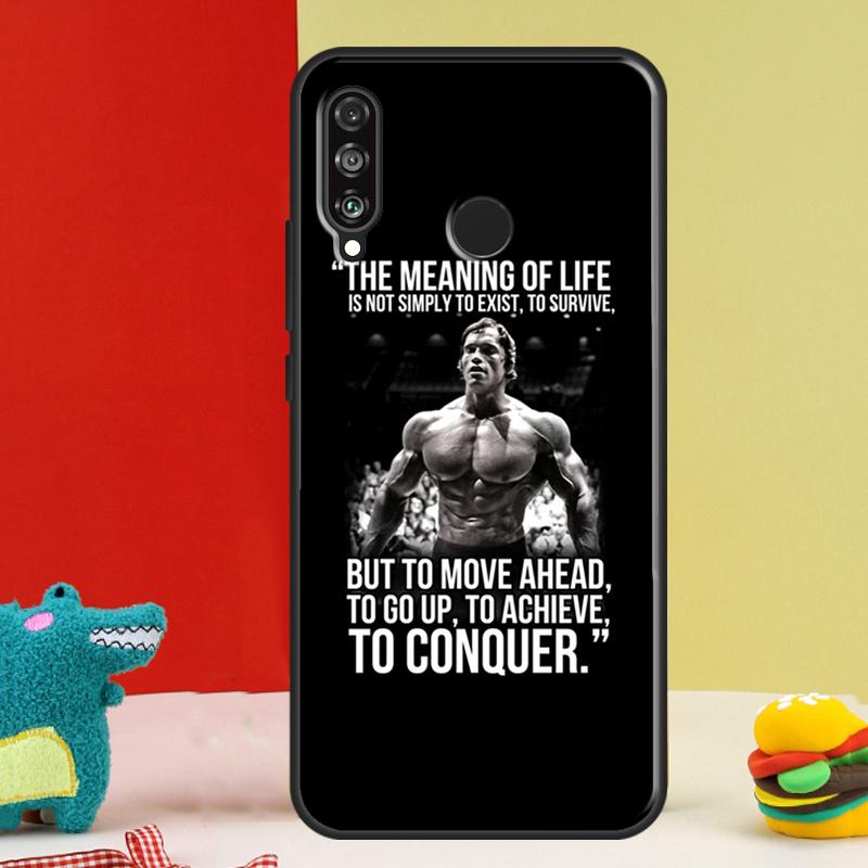Workout Fitness Gym Quotes For Huawei Nova 12i 12s 11i 5T 9 10 SE Y91 Y90 Y60 Y70 Y72 Y61 P60 Pro P20 P40 P30 Lite Case