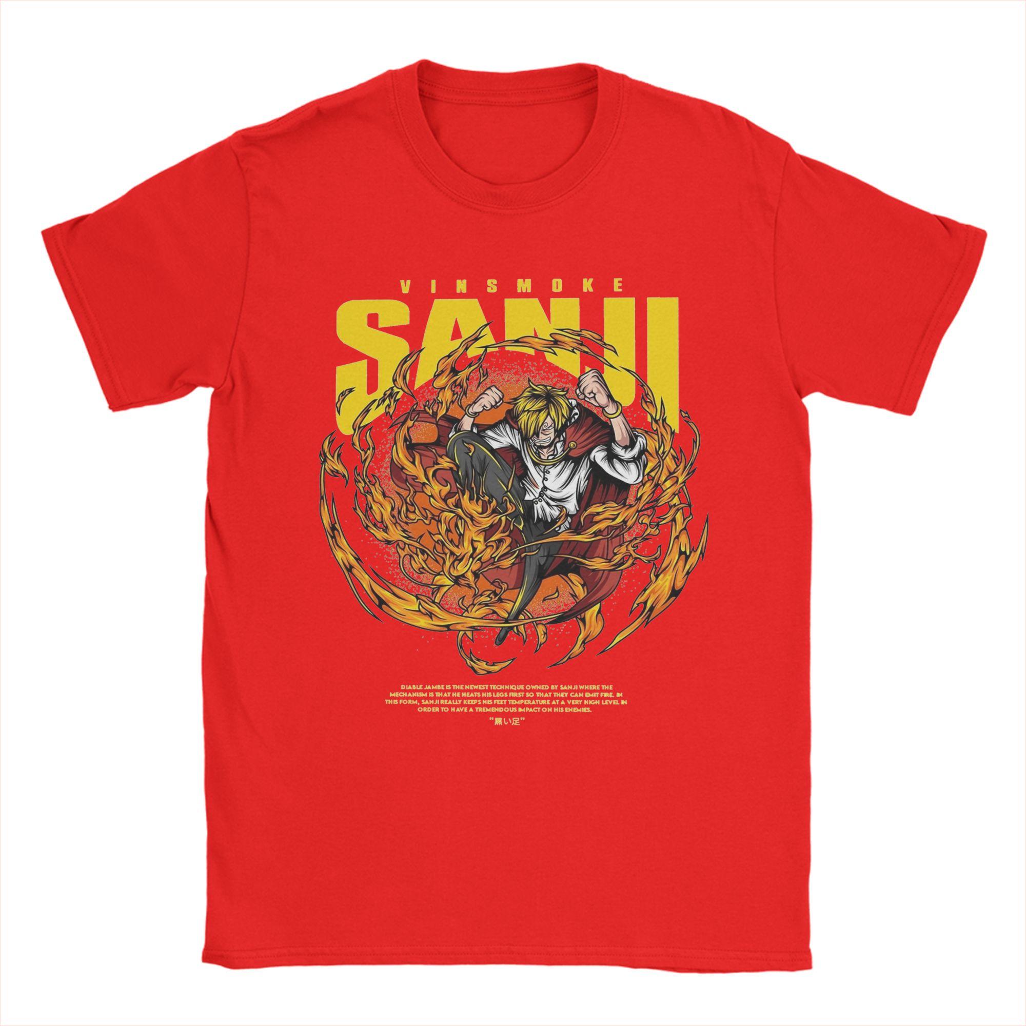 

Mens Vinsmoke Sanji T Shirts Ones Pieces Anime Cotton Tops Novelty Short Sleeve Crewneck Tees Printed TShirts M