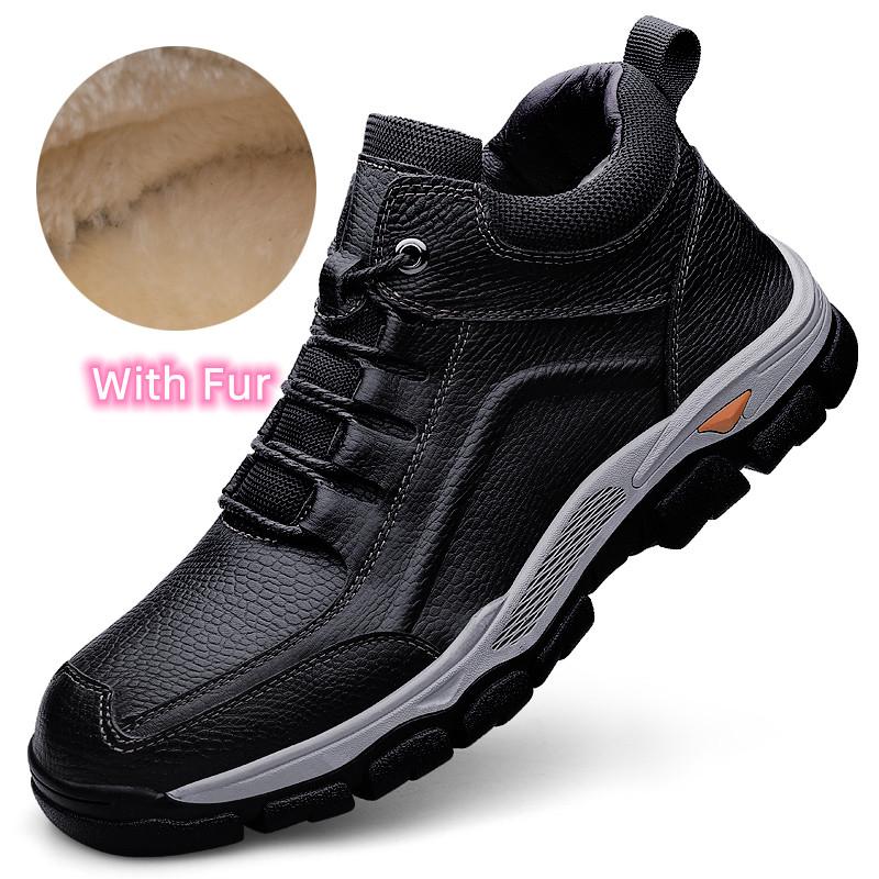 Fashion New Brand Men Casual Shoes Stylish Men Winter Plush Snow Boots Classic Male Hiking Shoes All-match Male Comfortable Basic Boots