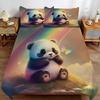 Cartoon Panda pattern 3D Printed Duvet Cover Soft Comfortable Bedding Set Cartoon Cute Wildlife Style Quilt Cover Set Pillowcase