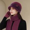 The Elderly Hat Women's Winter Velvet Warm Wool Hat Cold Protection Rabbit Fur Basin Hat