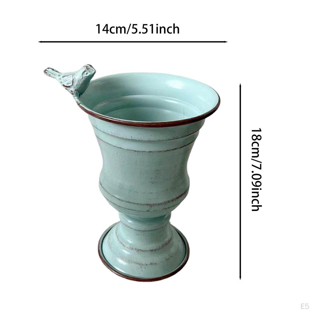 Flower Pot Vase Figurine with Drainage Hole Gift Statue Decorative Plant Container Planter